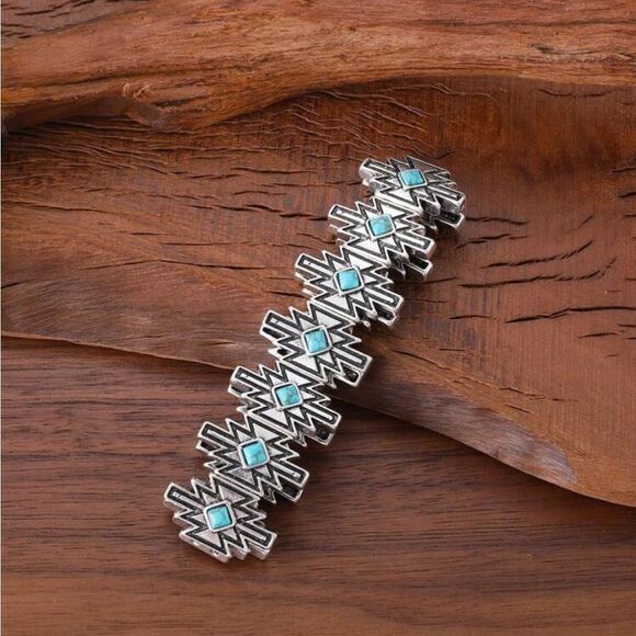 Bohemian Style Fake Turquoise stretchy Bracelet, Vintage - Picture 2 of 10